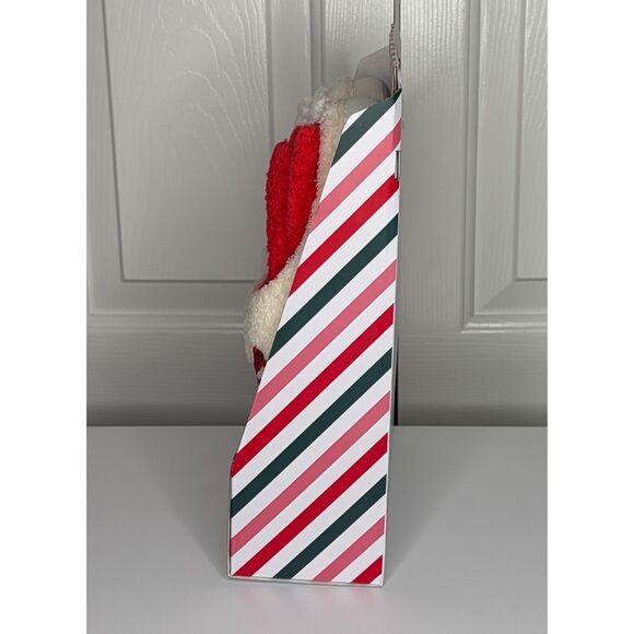 Ladies Memory Foam Slippers + 2 Pairs Crew Socks–Holiday Bow Design (Size L 8-9) - Picture 4 of 8